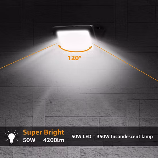 Dekra CB CE Approved High Quality IP65 50W Outdoor Lighting High Power Waterproof Garden Yard Three Security Lights 50W 100W 200W LED Flood Light