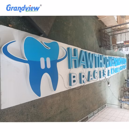 맞춤형 3D LED 백라이트 문자 간판, 후광 조명 문자, 로고 간판